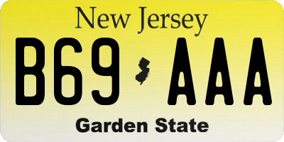 NJ license plate B69AAA