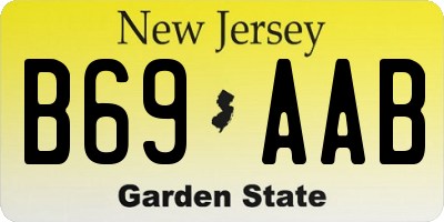 NJ license plate B69AAB