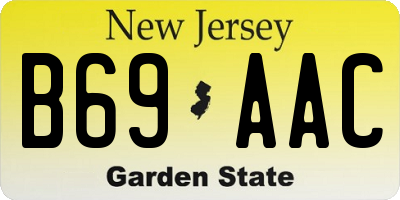 NJ license plate B69AAC