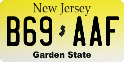 NJ license plate B69AAF