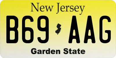 NJ license plate B69AAG
