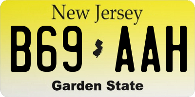 NJ license plate B69AAH