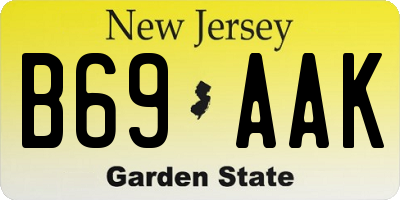 NJ license plate B69AAK