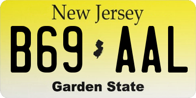 NJ license plate B69AAL