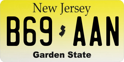 NJ license plate B69AAN