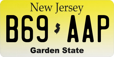 NJ license plate B69AAP