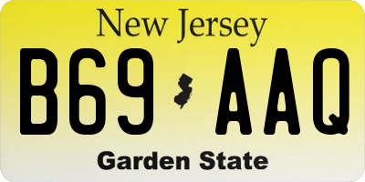 NJ license plate B69AAQ