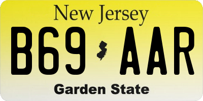 NJ license plate B69AAR