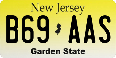 NJ license plate B69AAS