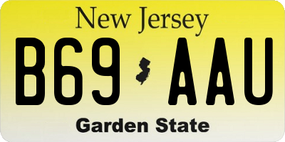 NJ license plate B69AAU