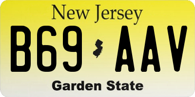 NJ license plate B69AAV