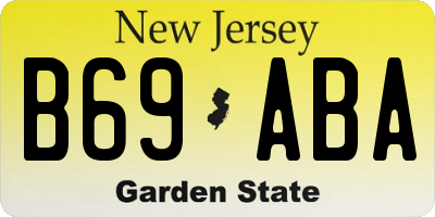 NJ license plate B69ABA