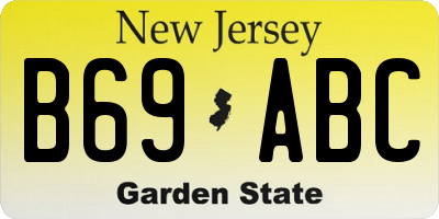 NJ license plate B69ABC