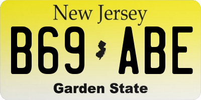 NJ license plate B69ABE