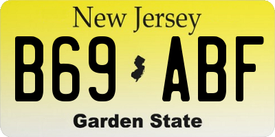 NJ license plate B69ABF
