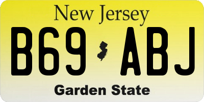 NJ license plate B69ABJ