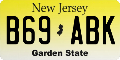 NJ license plate B69ABK