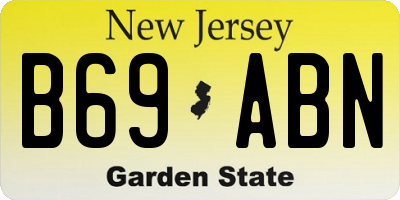 NJ license plate B69ABN