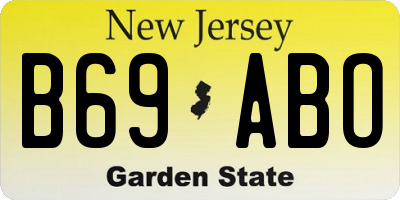 NJ license plate B69ABO