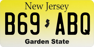 NJ license plate B69ABQ