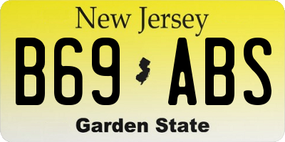NJ license plate B69ABS