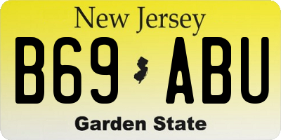 NJ license plate B69ABU