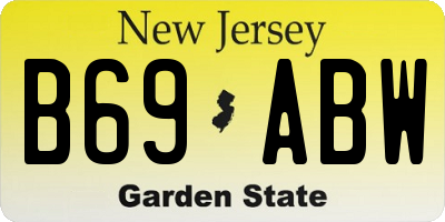 NJ license plate B69ABW