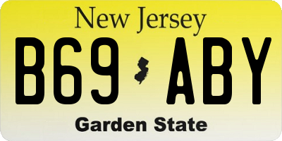 NJ license plate B69ABY