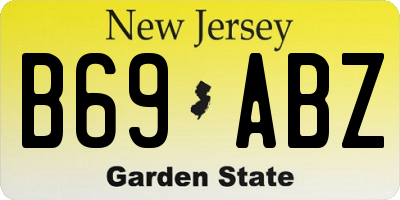 NJ license plate B69ABZ