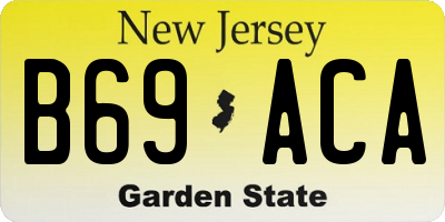 NJ license plate B69ACA