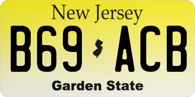 NJ license plate B69ACB
