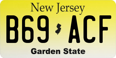 NJ license plate B69ACF