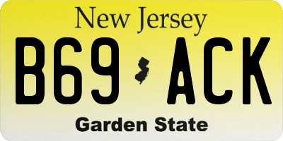 NJ license plate B69ACK