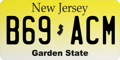 NJ license plate B69ACM
