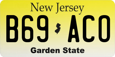 NJ license plate B69ACO
