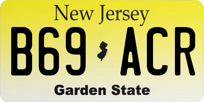 NJ license plate B69ACR