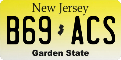 NJ license plate B69ACS
