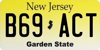 NJ license plate B69ACT