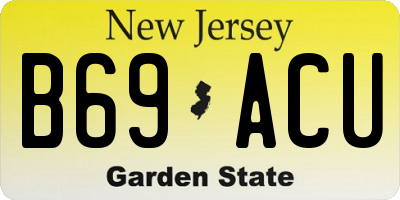 NJ license plate B69ACU