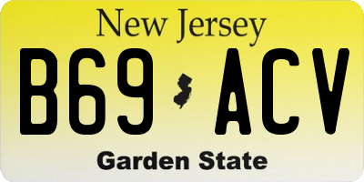 NJ license plate B69ACV