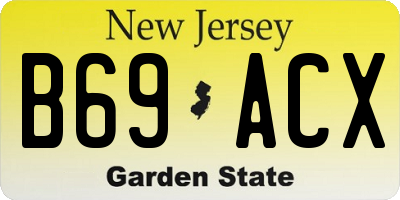NJ license plate B69ACX
