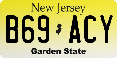 NJ license plate B69ACY