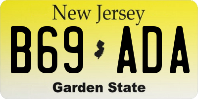 NJ license plate B69ADA