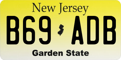 NJ license plate B69ADB