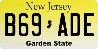 NJ license plate B69ADE