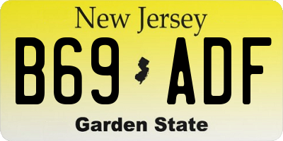 NJ license plate B69ADF