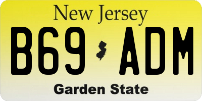 NJ license plate B69ADM