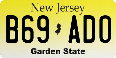 NJ license plate B69ADO