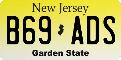 NJ license plate B69ADS