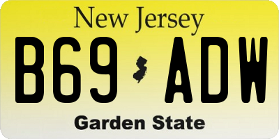 NJ license plate B69ADW